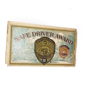 Vintage 1962 National Safety Council 28 Jahre Safe Driver Award Karte & Reversnadel - Bild 1 von 5