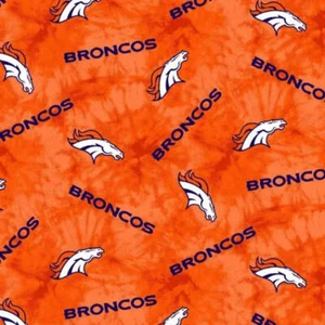 Denver Broncos Tie Dye AFC West Flannel Fabric - Picture 1 of 2