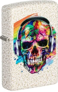 ZIPPO - BENZIN - FEUERZEUG - SKULL HEADPHONE - MERCURY GLASS - 60006144 - NEU - - Bild 1 von 2