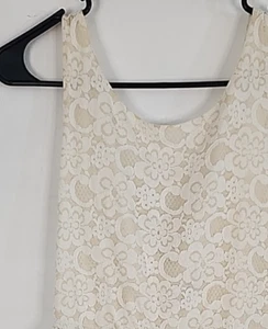 Francesca’s Myan NWT Womens Ivory Sleeveless Laceyful Fit & Flare Dress, Size S - Picture 1 of 12