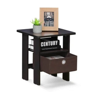 Dark Walnut Storage End Table - Picture 1 of 5