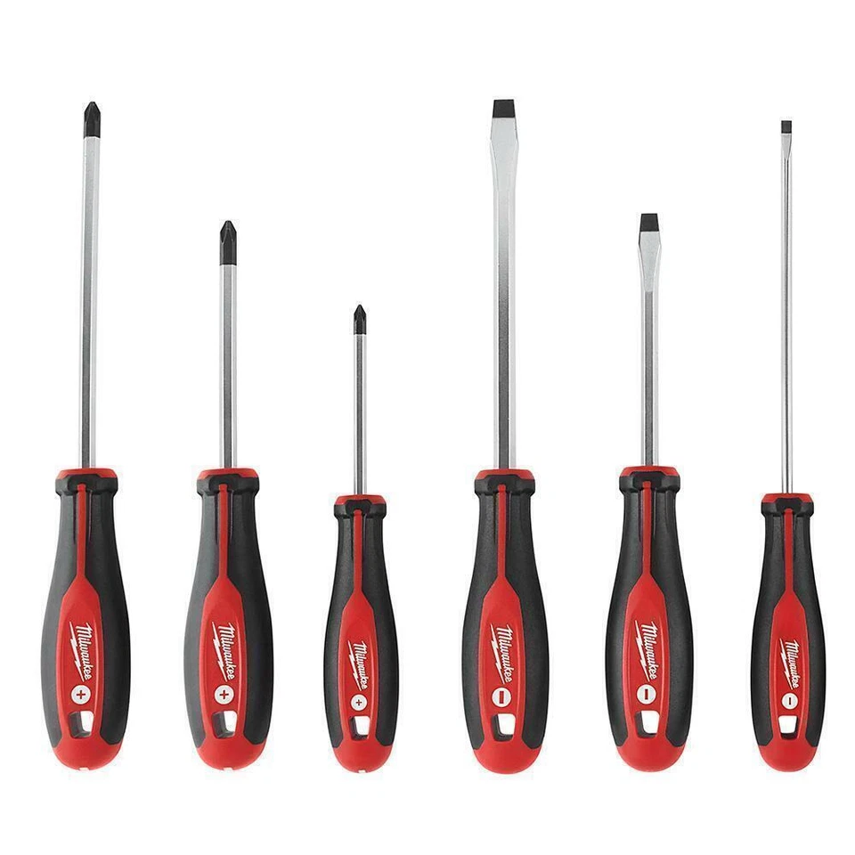 Milwaukee 6 Piece Screwdriver Set - Black/Red (48-22-2706)