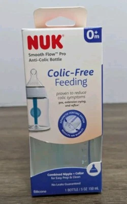 Nuk Smooth Flow Pro Anti-Colic Bottles 0+ Months 5 Oz. White Lid Newborn Infant  - Image 1 of 4