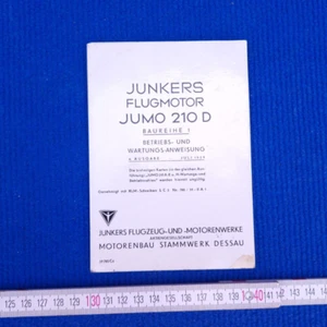 original Kurz-Betriebsanleitung JUNKERS-FLUGMOTOR JUMO 210 D Luftwaffe ww2 - Bild 1 von 4