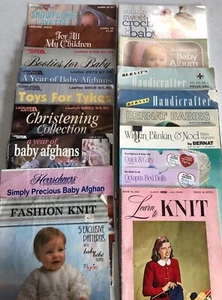 Lot of 18 Leisure Arts, BERNAT+ Crochet & Knitting Books for Baby - Picture 1 of 15