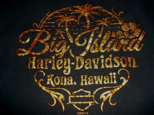 Harley Davidson Women's L/S SZ LG Top Big Island Kona Hawaii Navy Gold Logo USA - Picture 1 of 9
