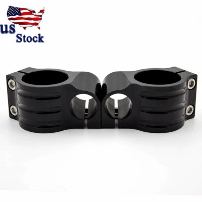 CNC Negro 50MM Clip Ons Motocicleta Clip-Ons Manillar Manillar Cabezales Soportes Foto 1 de 4