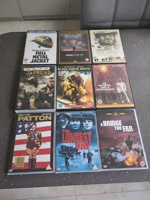 9 War movie collection -DVD - JOBLOT - BUNDLE - Jarhead - PATTON - Full Metal Ja - Image 1 of 4