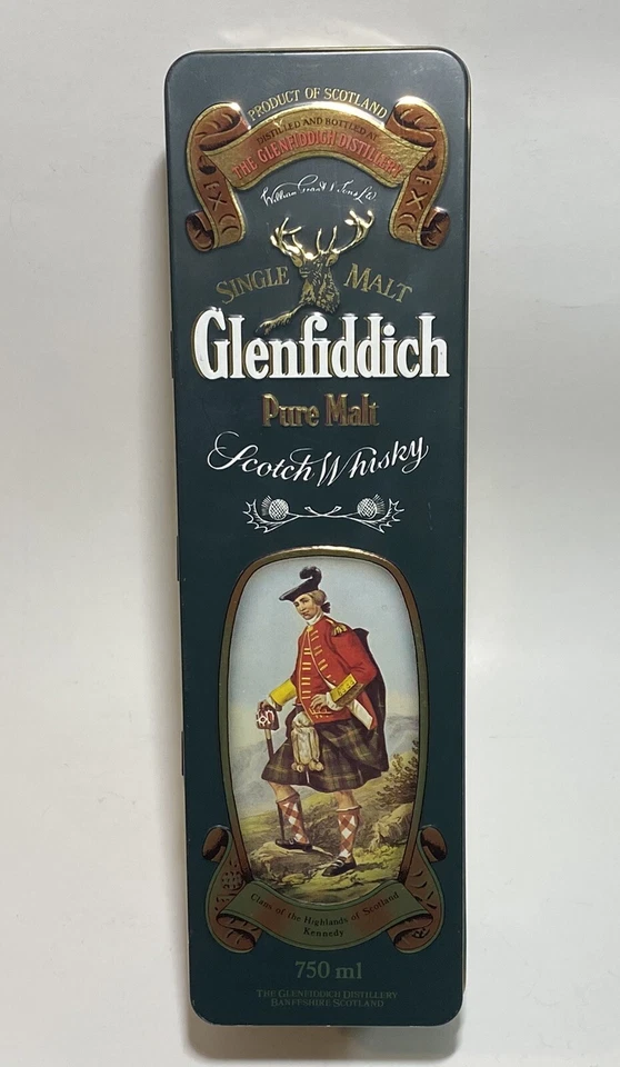 Collectible Vintage Glenfiddich Single Pure Malt Scotch Whiskey Empty Tin 750 ml - Image 1 of 4