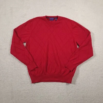 Suéter Alan River Para Hombre L Rojo Algodón Cachemira Tejido Manga Larga Pullover Foto 1 de 4