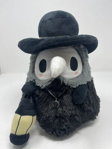 Peluche negro aplastable 10" PLAGUE DOCTOR Brilla en la oscuridad Linterna Halloween - Imagen 1 de 7