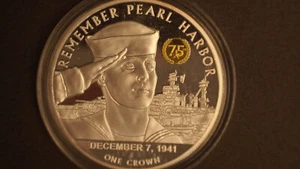 #C13 Remember Pearl Harbor One Crown Coin Tristan Da Cunha 2016 - Picture 1 of 6
