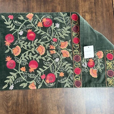 POTTERY BARN ARABELLA LILAH EMBROIDERED LUMBAR PILLOW COVER 16 x 26" GREEN MULTI - Image 1 of 4