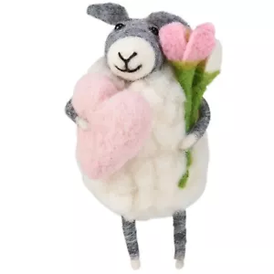 Primitives by Kathy Felt Love Lamb Critter Mouse Valentine's Day Easter Spring - Picture 1 of 1