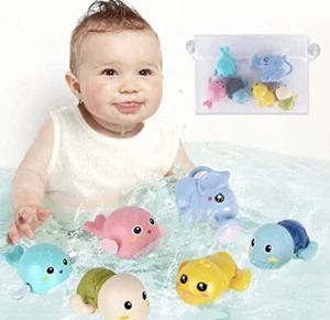 FAYOGOO Bath Toys, 4 Pack Baby Bath Toys for 12 + Months, Floating Wind-Up Toys - Picture 1 of 7