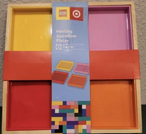 5pc Nested Square Tray Set Yellow/Pink/Orange/Red - LEGO Collection x Target - Picture 1 of 2