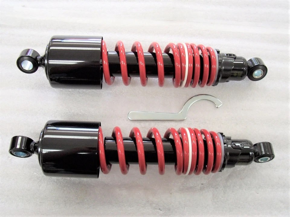 Amortiguadores cortos Kawasaki KZ650 12,25" de doble resorte negros rojos Foto 1 de 1