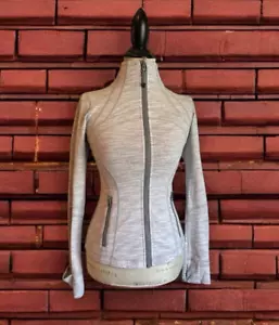 Lululemon grau Damen 4 Define durchgehender Reißverschluss Yoga Laufen Stretch Performance Jacke - Bild 1 von 8