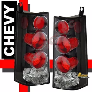 96-02 GMC Savana Chevy Express Van Black Tail Lights Lamps 1 Pair - Picture 1 of 2