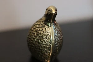 Vintage Messing Wachtel Rebhühner Vogel Figuren Briefbeschwerer Familie. - Bild 1 von 6