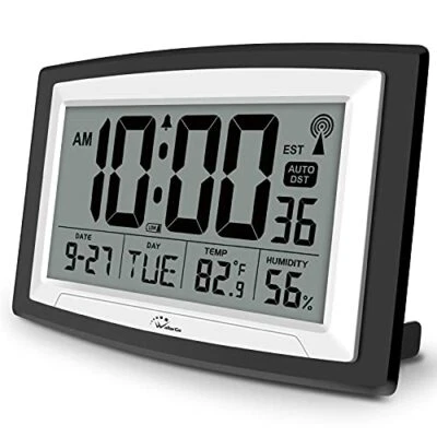 Digital Atomic Wall/Desk Alarm Clock Large Display With Temperature & Humidity - Image 1 of 4