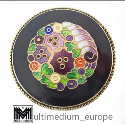 Jugendstil Emaille Brosche Blume wohl Hermann Häußler Theodor Fahrner - Bild 1 von 4