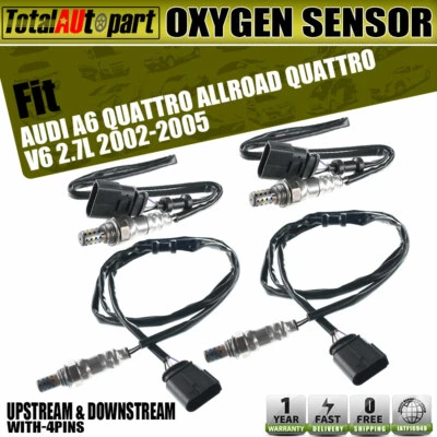 Новые датчики кислорода 4x для Audi A6 Quattro Allroad Quattro вверх и вниз по течению - Изображение 1 из 4