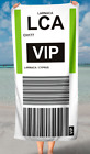 CYPRUS VIP BEACH TOWEL Micro-Terry LCA & PFO 3-Letter Airport Code Tag Design