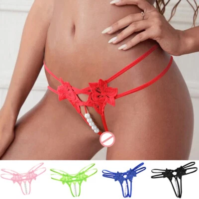 ❀Sex Women Pearl G-String In Dessous Spitzenunterwäsche T-Back Tho。 / - Bild 1 von 4