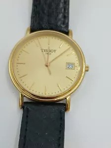 Tissot Analogue Gold Plated Case Swiss Watch Working - Picture 1 of 8