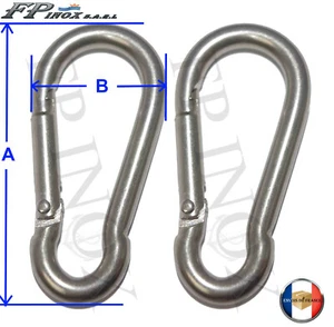 Mousqueton Longueur 120mm ( Lot de 2 ) inox A4 - 316 - Imagen 1 de 2