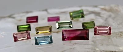 Certified Fine Natural Multi Tourmaline Baguette Cut 11 Pcs 9.78 Ct Gem Design - Image 1 of 4