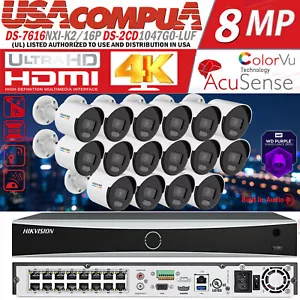 Hikvision 8MP 16CH NVR sistema di telecamere di sicurezza DS-2CD1047G2-LUF con lotto audio - Foto 1 di 24
