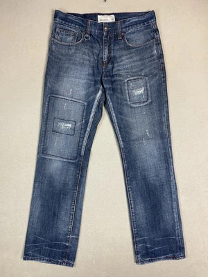 Ecko Unltd 牛仔裤男式 30x32 蓝色直筒常规版型中腰布贴 — 第 1/4 张图片