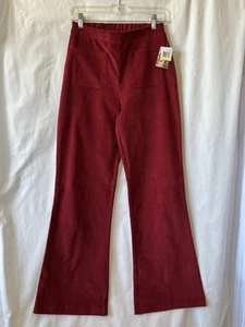 Self E Mujer Tiro Alto Pana Pierna Ancha Pantalones Juniors E Elásticos Bolsillos Planos - Imagen 1 de 7