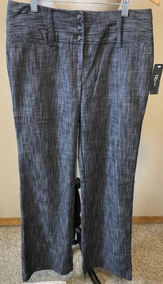 Pantalones de pierna ancha IZ Byer, NUEVOS, negros, entrepierna 32", Jr. Talla 9 Foto 1 de 3