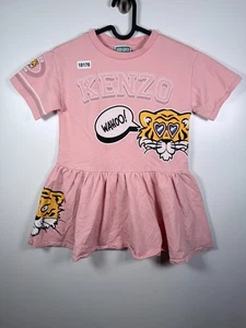 Kenzo Kinder Mädchen Minikleid Fit and Flare Tiger Grafik rosa Gr. 8A 14,5x24 - Bild 1 von 14