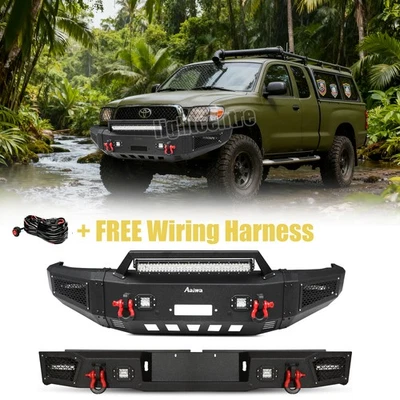 Para 2000-2006 Toyota Tundra novo para-choque dianteiro traseiro com placa de guincho e luzes LED - Imagem 1 de 4