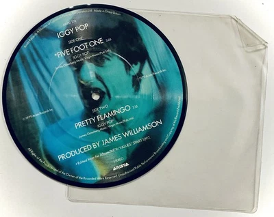 1979 UK 1st Press IGGY POP FIVE FOOT ONE/PRETTY FLAMINGO 7 Vinyl Picture Disc EX - Image 1 of 2