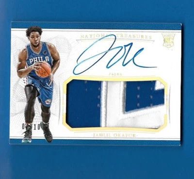 2015 Panini National Treasures Gold Jahlil Okafor AUTO/10 RPA, Rookie Patch #103 - Image 1 of 2