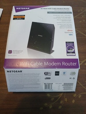 Free Shippin NETGEAR AC1600 WiFi Cable Modem Router (C6250) DOCSIS 3.0 – PRE OWN - Image 1 of 4