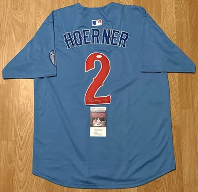 Nico Hoerner Signed Autographed Chicago Cubs Alternate Blue Jersey #2 JSA COA - Image 1 of 4