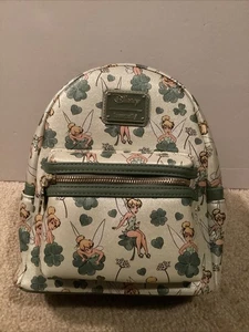 LOUNGEFLY DISNEY TINKERBELL 4 LEAF CLOVER MINI BACKPACK ~ WITH TAGS~ BRAND NEW - Picture 1 of 7
