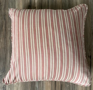 Vintage Ralph Lauren Rosa Dekokissen Eckig Gestreift French Country Chic - Bild 1 von 7