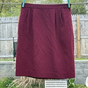 Women’s Vintage Burgundy Pencil Skirt With Pockets, Size 4, Excellent Condition - Picture 1 of 6