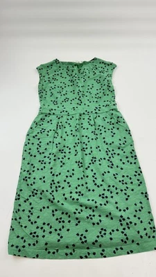 Boden Dress Womens 12L Green Floral Print Cotton Cap Sleeve Knee Length Sheath - Image 1 of 4