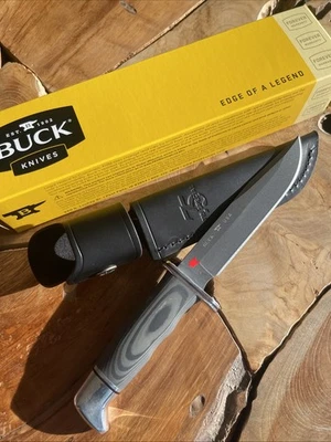 Buck 119 Special Stealth Run #11 Cru-Wear Fixed Blade Knife Leather Sheath USA B - Image 1 of 4