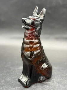 Vintage Avon Brown glass GERMAN SHEPARD 1/2 full Bottle Dog - Picture 1 of 6