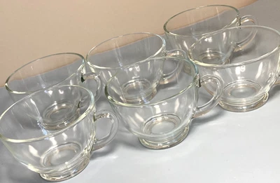 冲孔碗杯 6 件套复古 4 盎司经典 3 英寸 x 2.5 英寸透明玻璃批量 D — 第 1/4 张图片