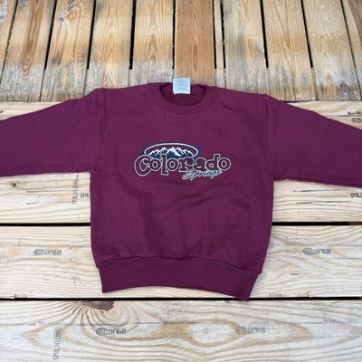 Sudadera De Colección Colorado Springs Niños Cuello Redondo Jerzees Juvenil Pequeña 6-8 Nueva de Lote Antiguo Foto 1 de 4